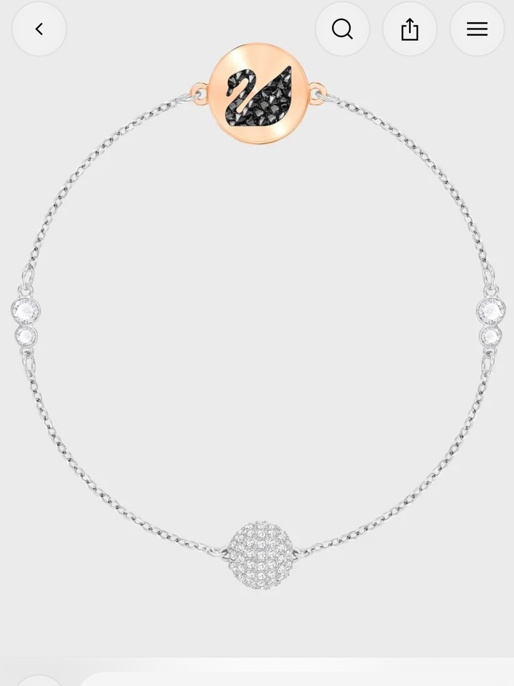 SWAROVSKI Women’s Swan Crystal Remix Bracelet Silver 7” Length Magnetic Closure